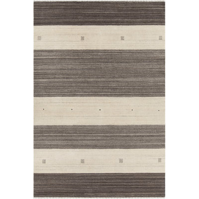 Tapis en laine noué à la main brun / beige Elantra