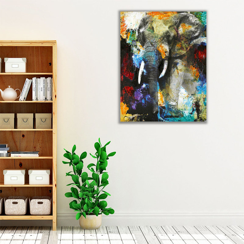 Elephant - Canvas Print Wall Art, 20" H x 16" W
