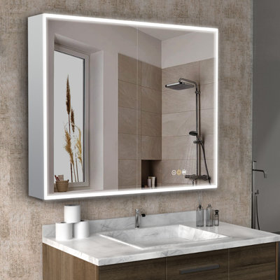 Courtany 42 " W X 36 " H Frameless Medicine Cabinet with Mirror