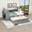 Lit de jour avec couchette, tiroirs de rangement et tablettes-342749431-342749432
