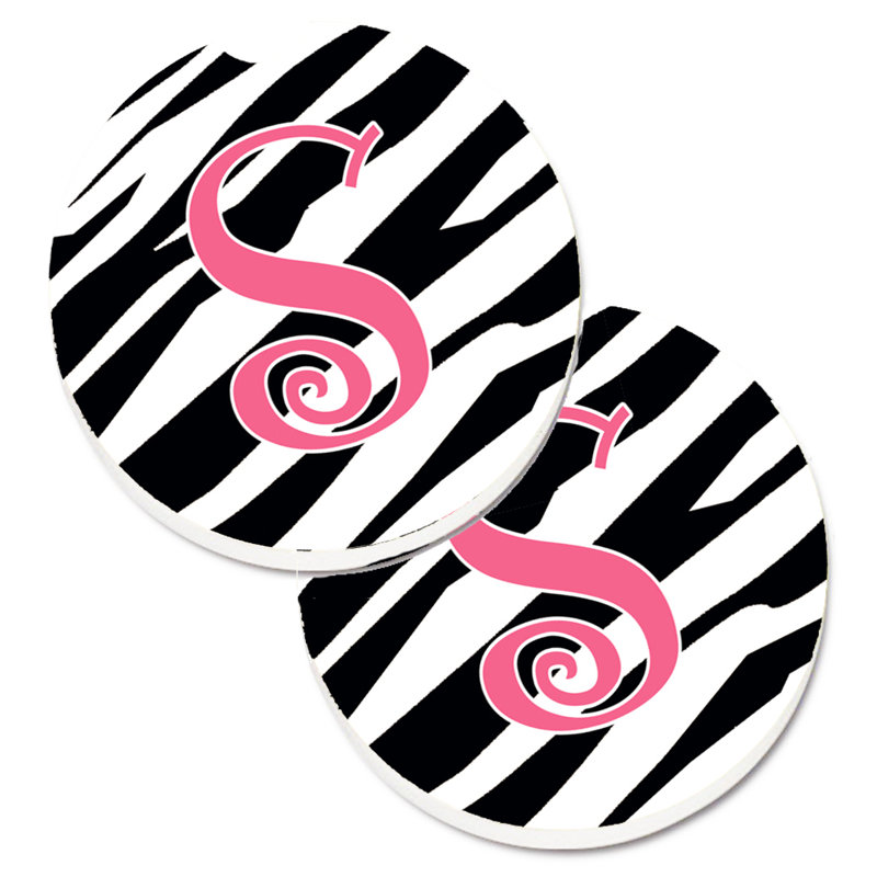 Sous-verre à cogramme initial de q tiger, S, Noir / Rose