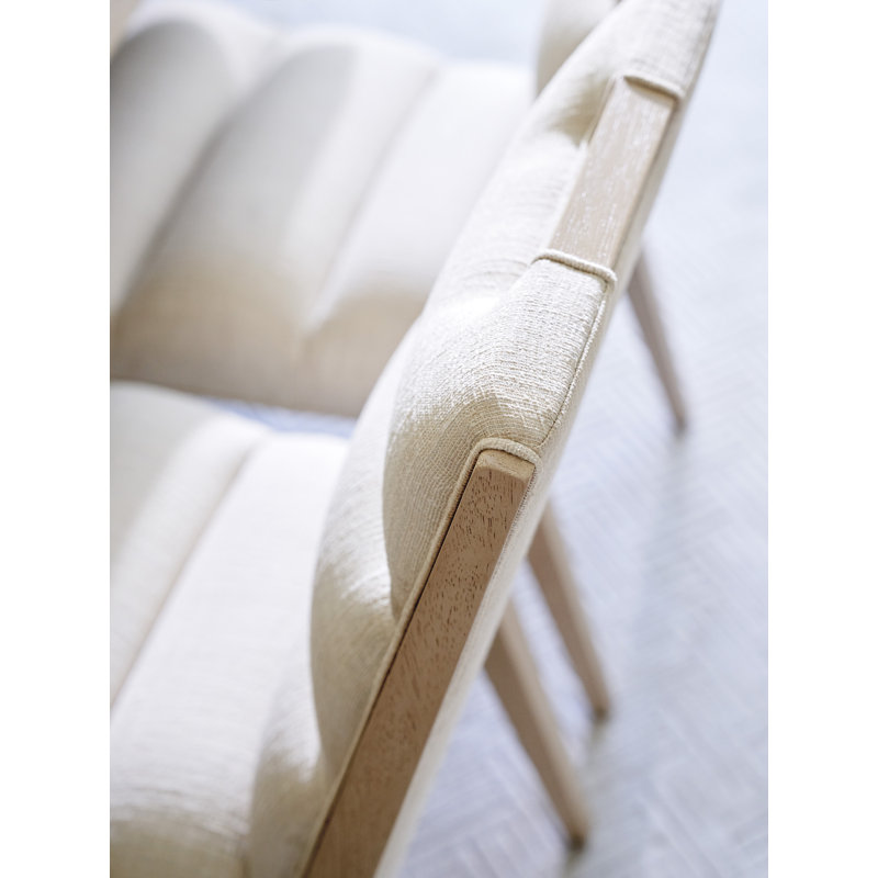 Sunset Key Aiden Upholstered Back Side Chair, Ivory Polyester Blend