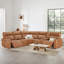 Canapé modulaire inclinable électrique en cuir véritable avec console de rangement Jarobi