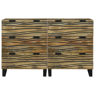 Sideboards 2 Pcs 60 X 33.5 X 75 Cm Solid Mango Wood