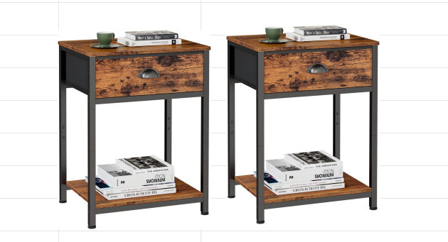 39.6cm W Solid Wood Bedside Table