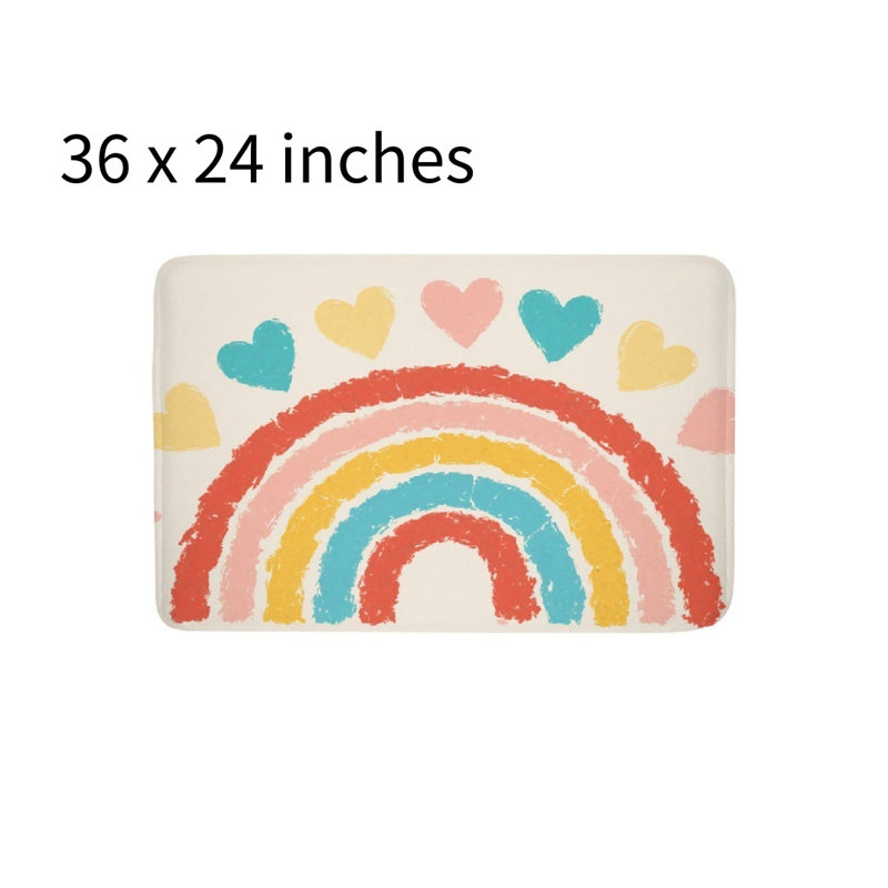Tapis pour salle de bain Rainbow Heart