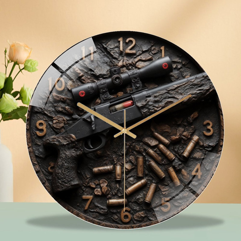 Horloge murale fusil à horloge