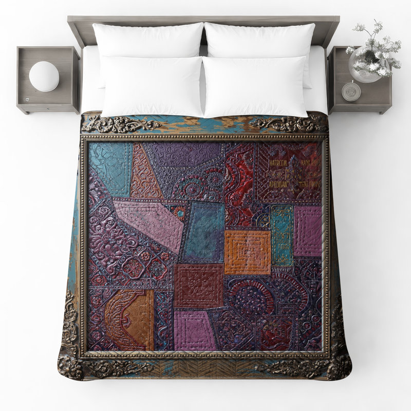 Couvre-lit matelassé en tissu coloré Patchwork toutes tailles, Lit simple