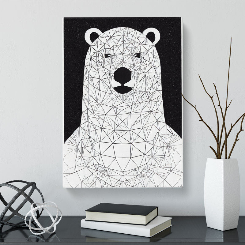 Clarkton Polar Bear Illustration - Wrapped Canvas, 76cm H x 50cm W x 3cm D