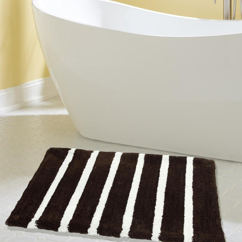 Tapis pour salle de bain Angleside, l 17 po x L 34 po, Brun