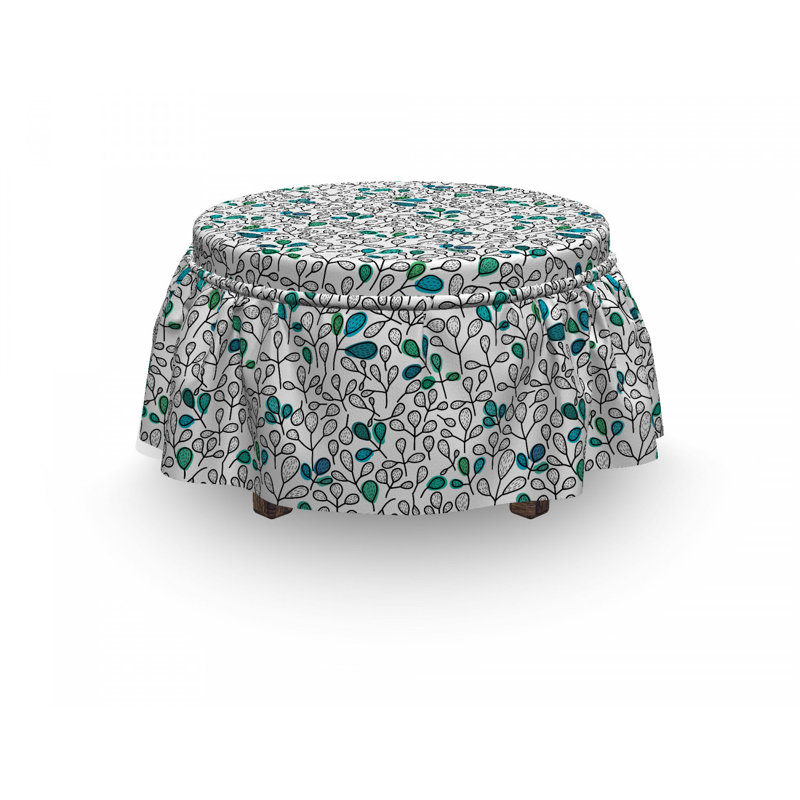 Housse pour repose-pieds à feuilles doodle graphics