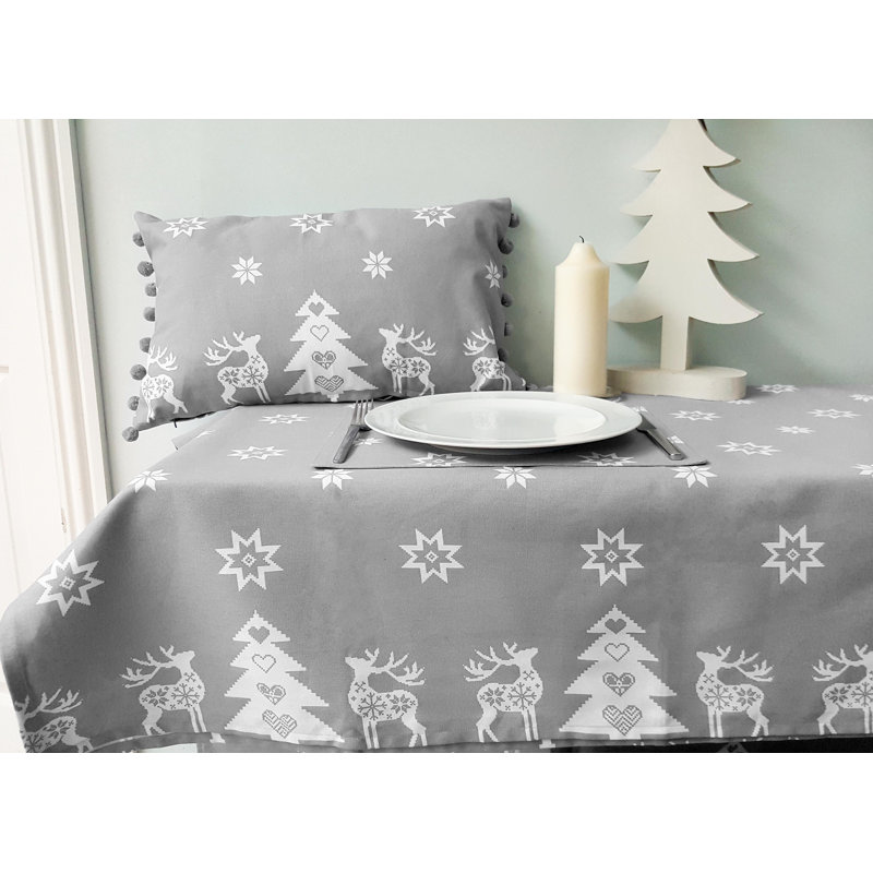 Fern Geometric Rectangular Cushion, Silver/Grey