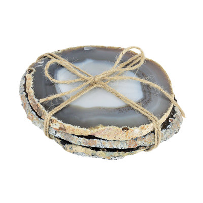 Agate Round 4 Piece Coaster Set