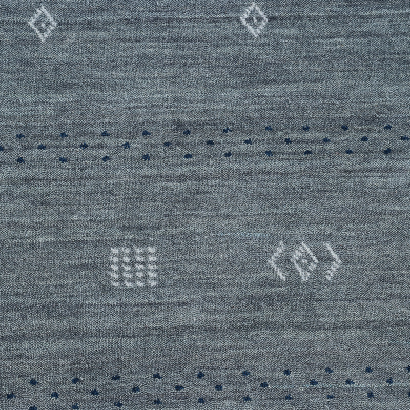 Simi Hand Knotted Cotton/Wool Southwestern Area Rug, Rectangle 4' x 6', Slate