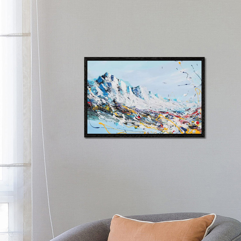 Mountain Fun 1 Piece Painting on Canvas, 66.04 cm H x 45.72 cm W, Black Framed