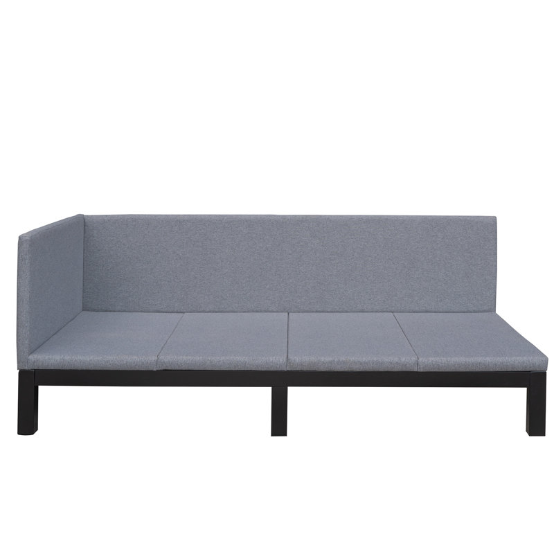Structure de lit Latiyah, Simple, gris