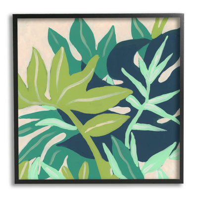 Feuilles de plantes tropicales superposées, giclée par June Erica Vess