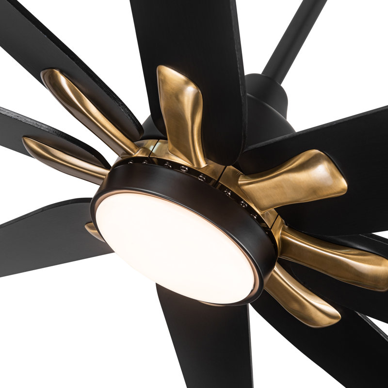 Ventilateur de plafond surdimensionné à DEL standard avec télécommande et ensemble d'éclairage inclus, 84"