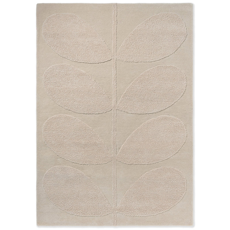 Wool Floral Area Rug in Beige, Rectangle 3'11" x 5'11"