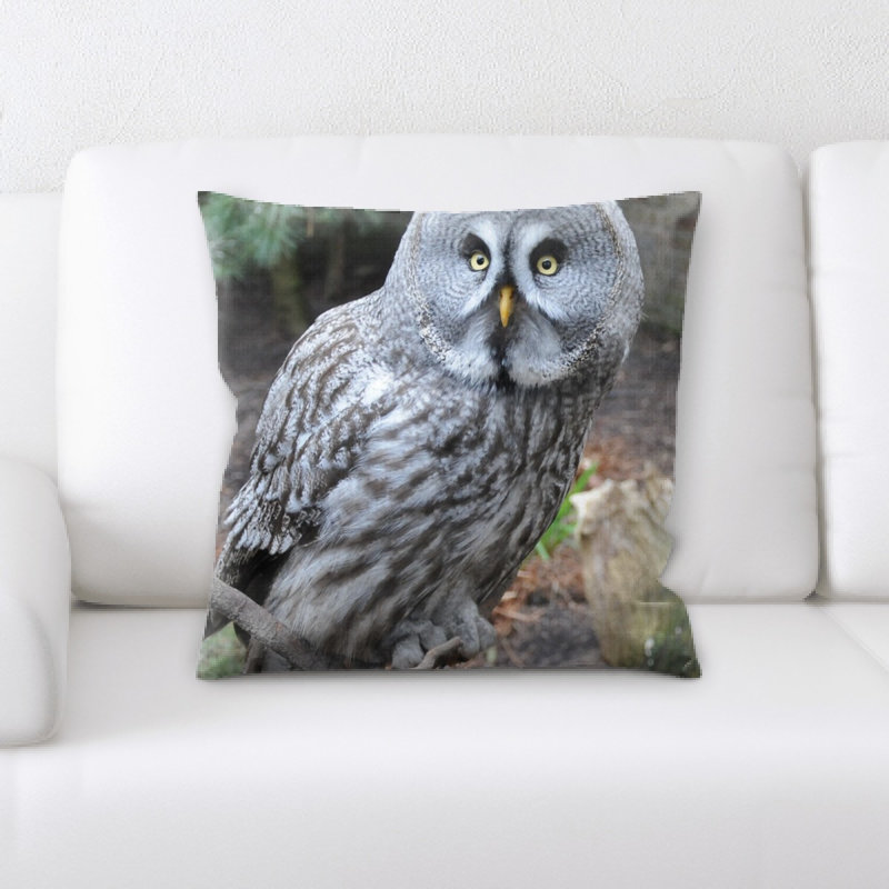 Housse et insert de coussin carré hibou