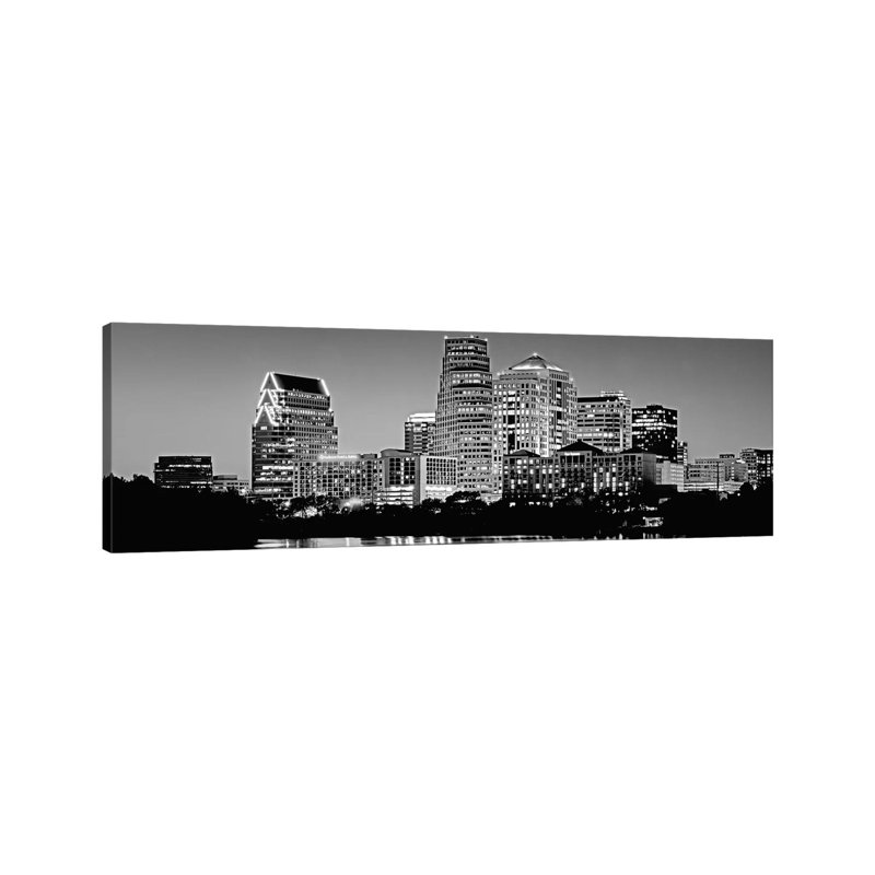 USA, Texas, Austin, A City Skyline - Wrapped Canvas Panoramic Print, 30.48 cm H x 91.44 cm W x 1.91 cm D