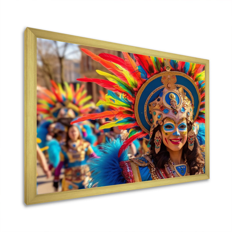 «New Orleans Mardi Gras Celebrations I», reproduction sur toile, H 24 po x l 32 po x P 1 po, Encadrement doré