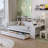 Wooden Twin Daybed with Storage Shelves, Drawers & Study Desk - White-551459968