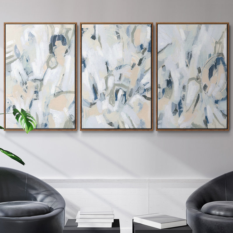 " Blue Notes I " 3 - Pieces, Walnut, 40" H x 78" W