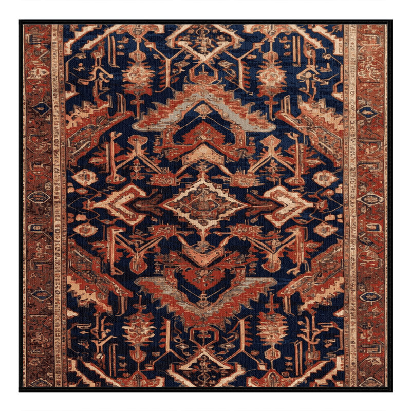 Machine Washable Persian Brown Area Rug, Square 7'