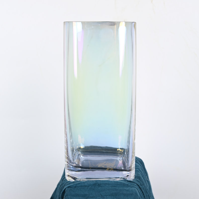 Vase cylindrique en verre pour centre de table, Arc-en-ciel