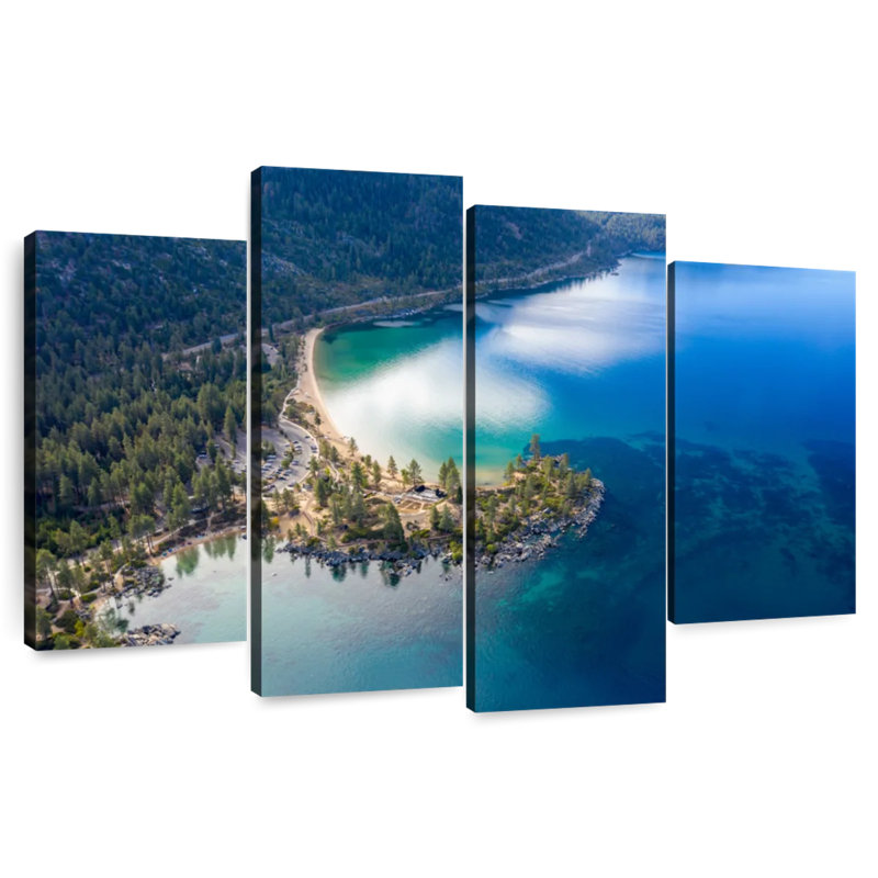 Vue aérienne d'Alvord Lake Tahoe, H 48 po x l 75 po