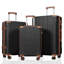 Ensemble de 3 valises extensibles en ABS rigide à double pivot, ensemble de bagages de voyage avec serrure TSA-130476764