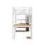 Lit mezzanine simple en métal avec poste de travail intégré, garde-robe, DEL et escalier de rangement