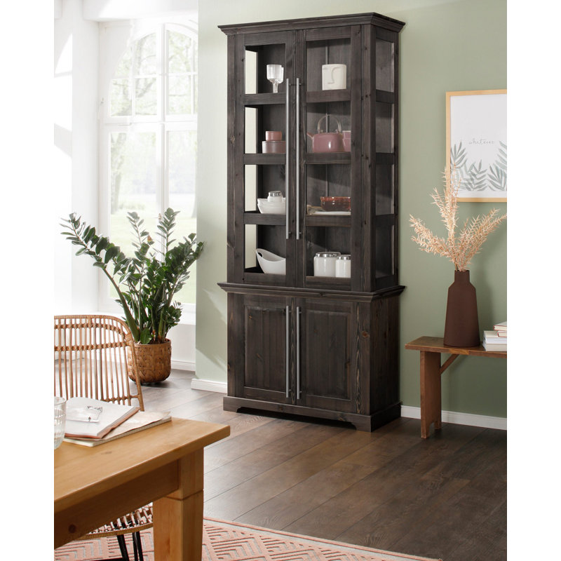 Welford Display Cabinet, Black/Dark Grey