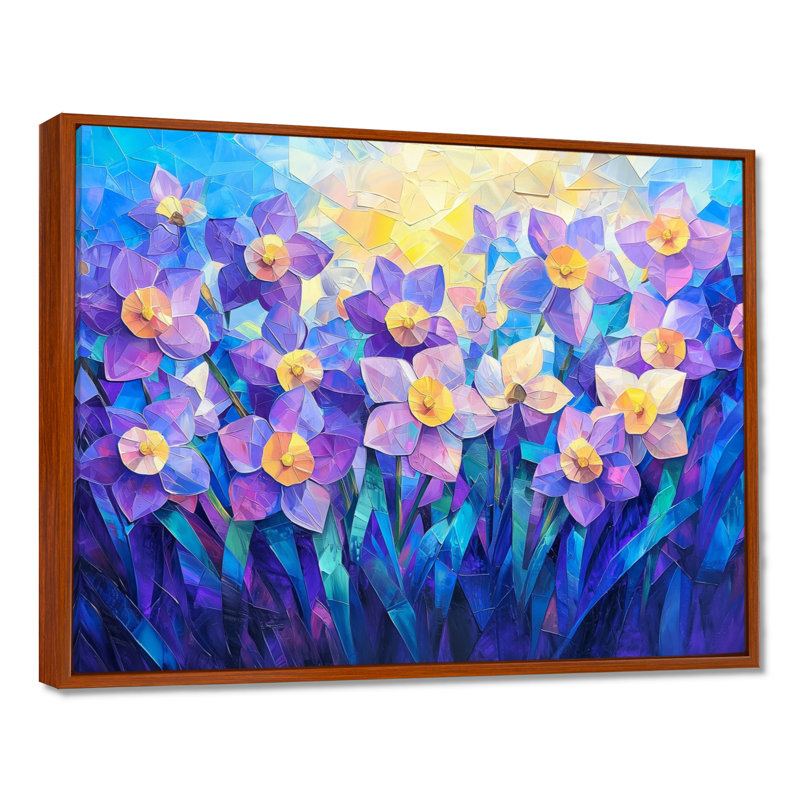 Lavande harmonie de jonquilles en été II - jonquilles, 12" H x 20" W, Floater Framed Print without Mat, Brown