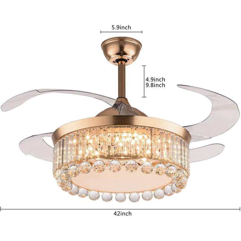 Edehard 42'' 4 - Blade Ceiling Fan with LED Lights