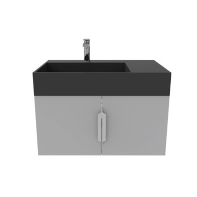 Amazon 30'' Wall Mounted Single Bathroom Vanity with Solid Surface Top
