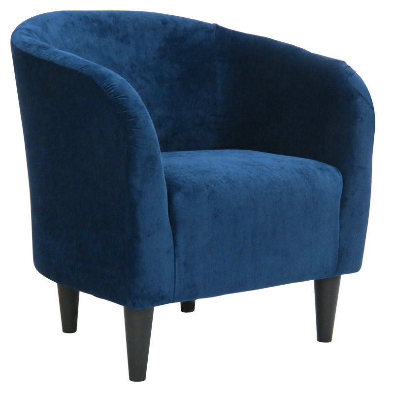 Fauteuil demi-tonneau de 29,50 po de largeur, Microsuède royal Elizabeth
