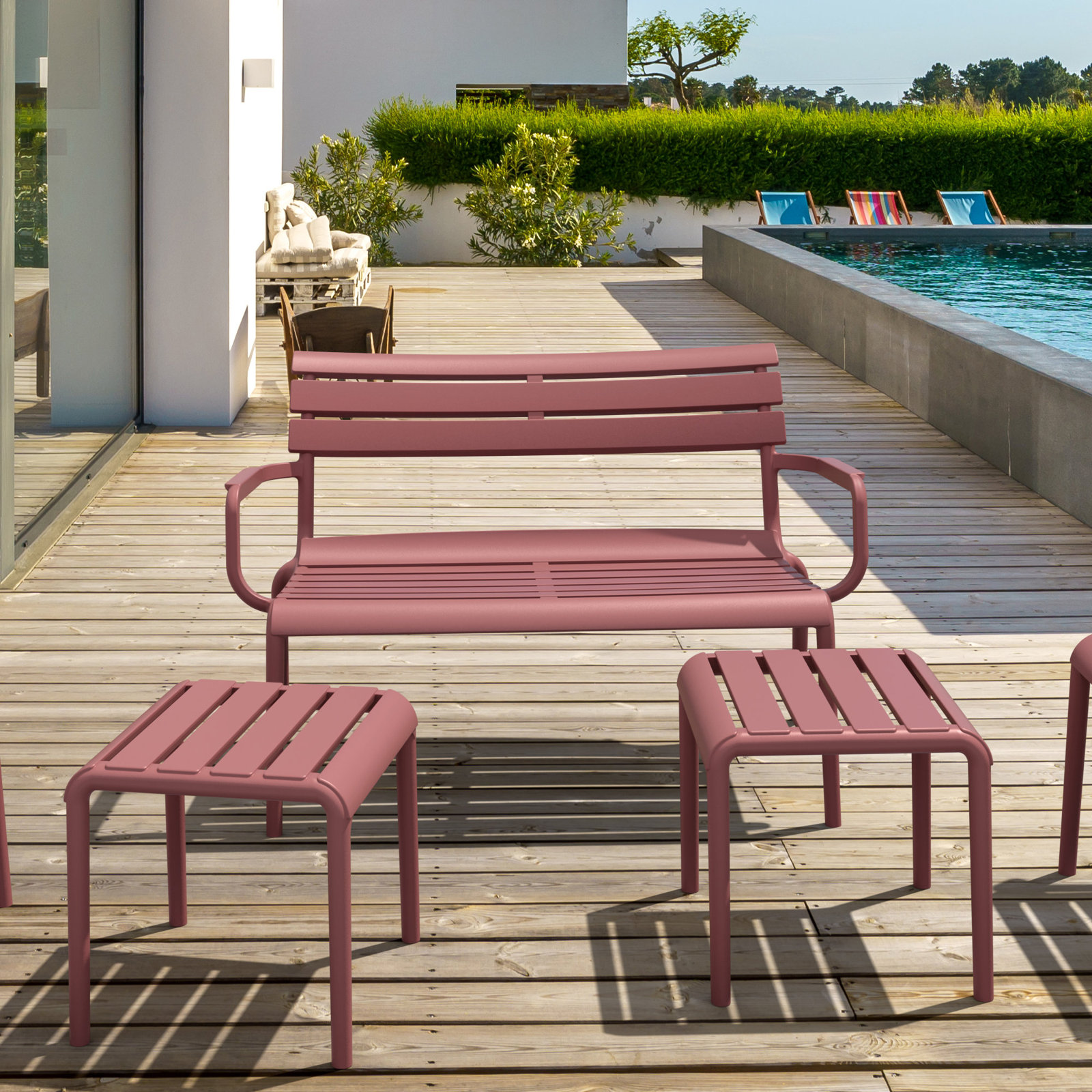 Ruta 46" Garden Bench, Marsala 