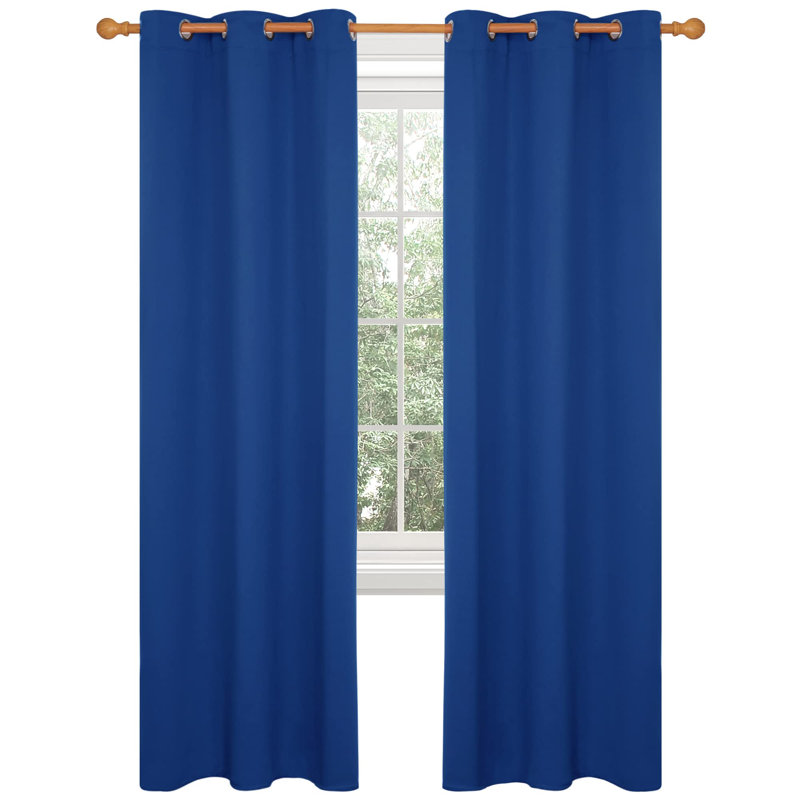 Thermal Insulated Room Darkening Grommet Curtain Panels (Set of 4), Flame Orange, 38" W x 84" L