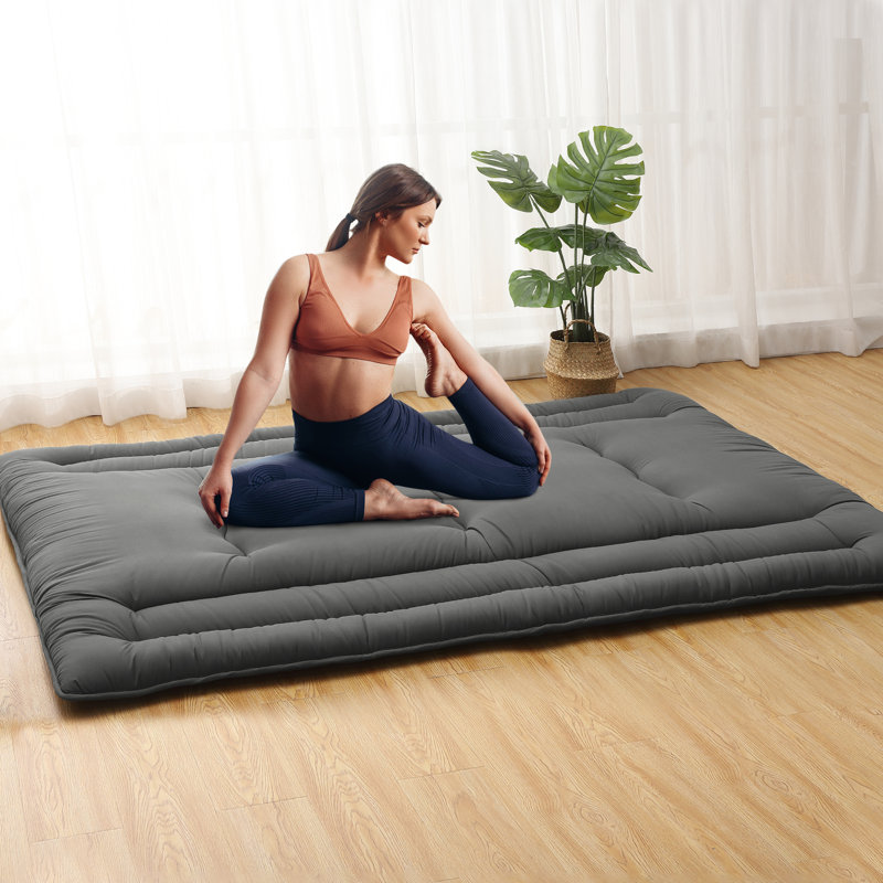 105gsm 100% Polyester Brushed Fabric Sponge Tatami Mat Japanese Style Plain Color Soft Durable Floor Mat Comfortable Home Mat