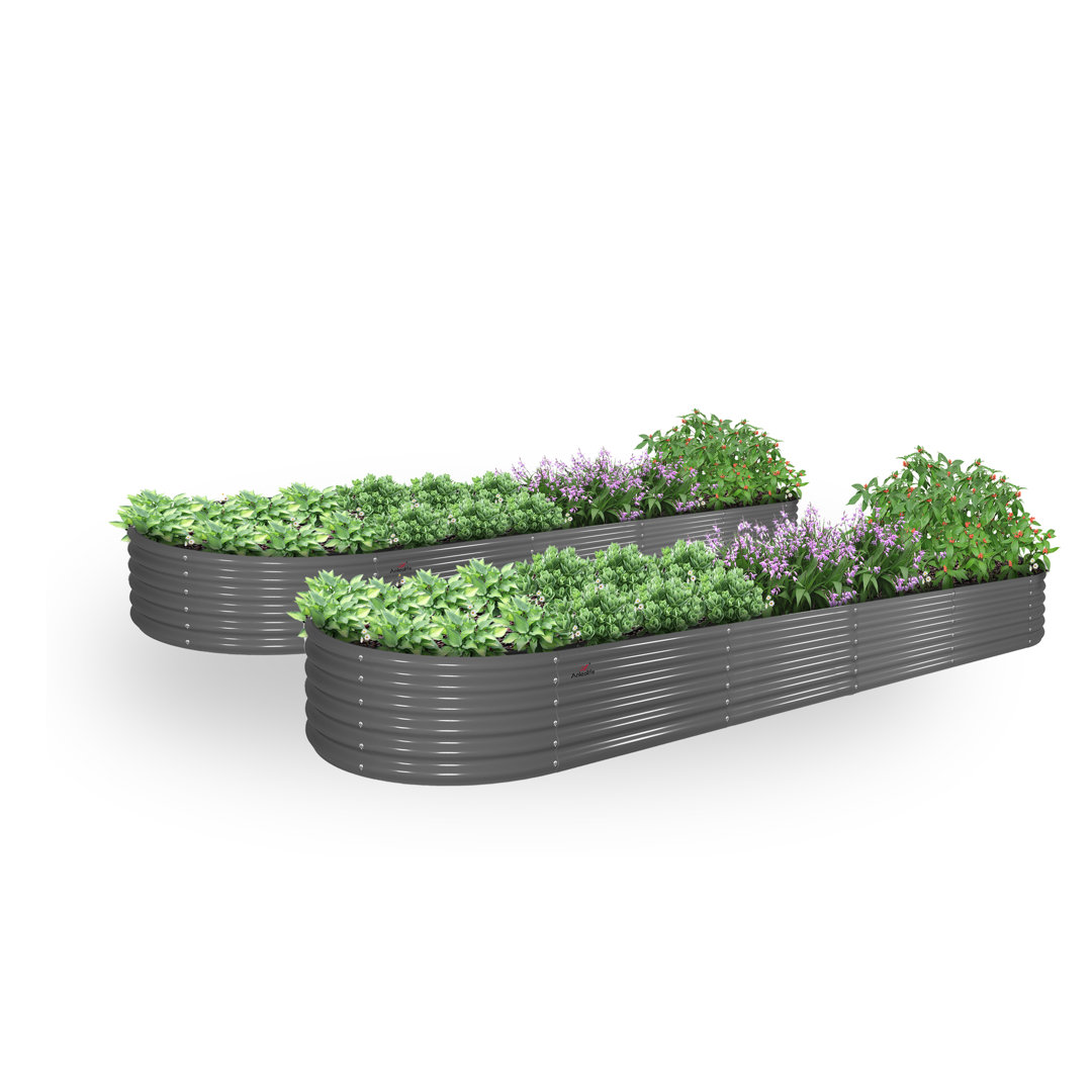 Rheana 3 ft x 12 ft Galvanized Steel Raised Garden Bed Arlmont & Co. Set 
