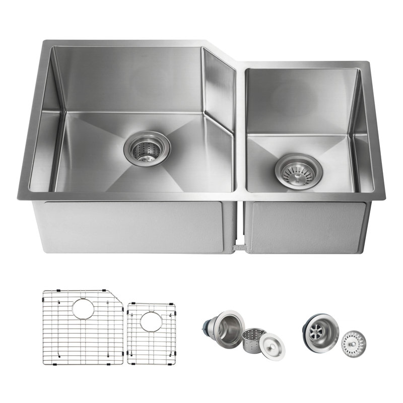 32'' L Double Bowl Stainless Steel Kitchen Sink