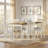 Deral Farmhouse Rectangular Solid Wood Dining Table, Brown/White-129743215