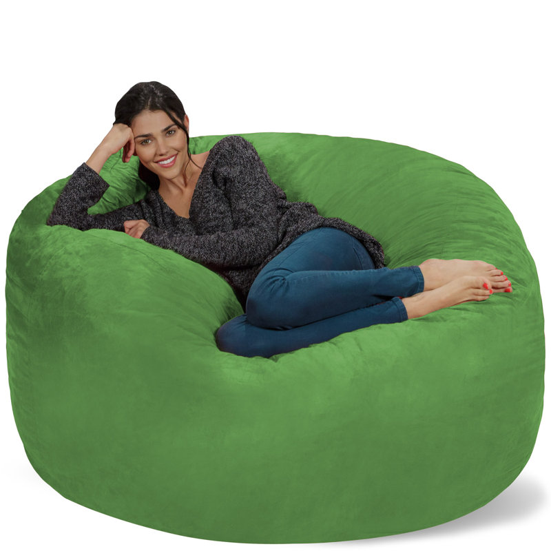 Fauteuil à billes - Fauteuil à billes rond rembourré en mousse à mémoire de forme avec housse amovible et lavable à la machine - Fauteuil à billes avec housse en microfibre douce - Plusieurs tailles et plusieurs tissus lavables à la machine