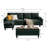 102.4" Wide Sofa with Storage Ottoman and Long Bench with Coffee Table-1620093450