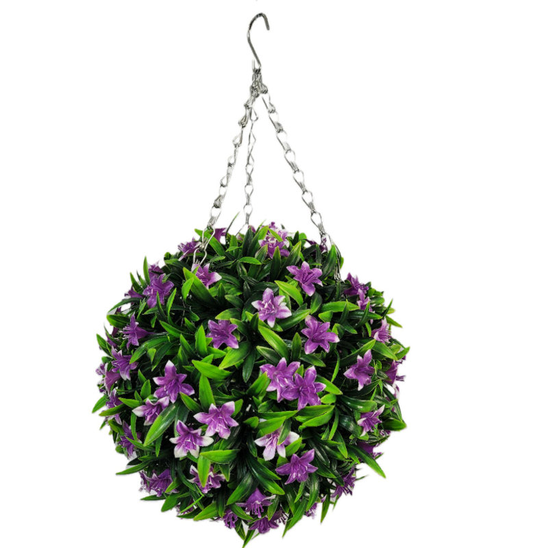 Faux Plant, 28cm H x 28cm W x 28cm D, Purple