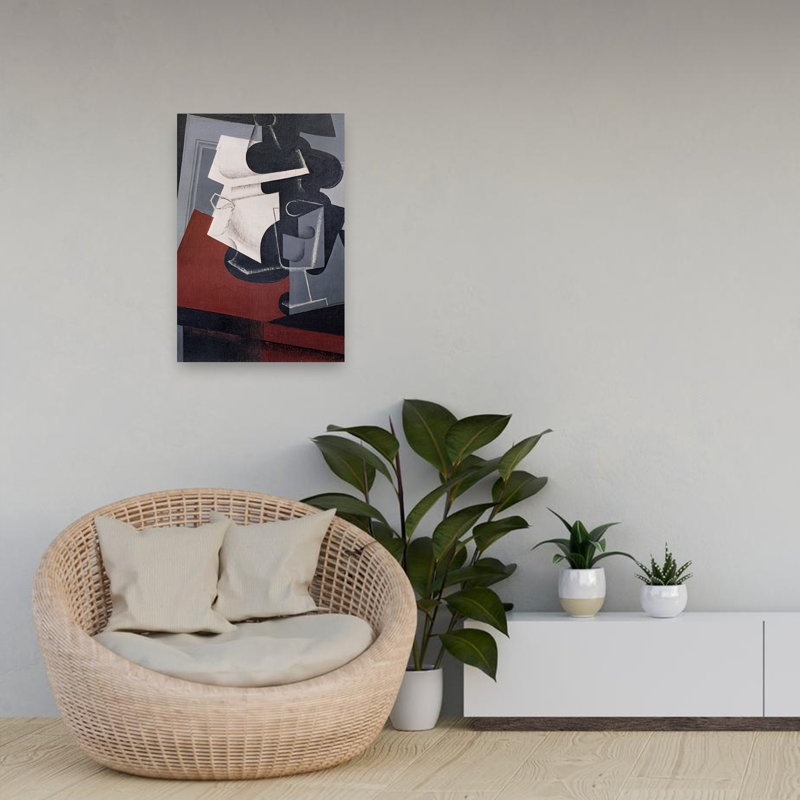 Nature morte sur une table, 1916, estampe d'art mural abstrait contemporain, 24" H x 16" W