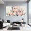 Ensemble de 3 tableaux muraux géométriques en poly-art représentant des rhinocéros-824439315