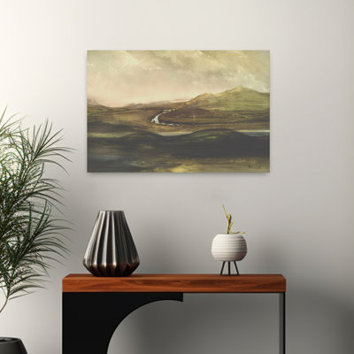 Art contemporain contemporain, paysage de montagne abstrait